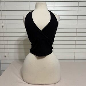 Ambiance Black Halter Crop Top